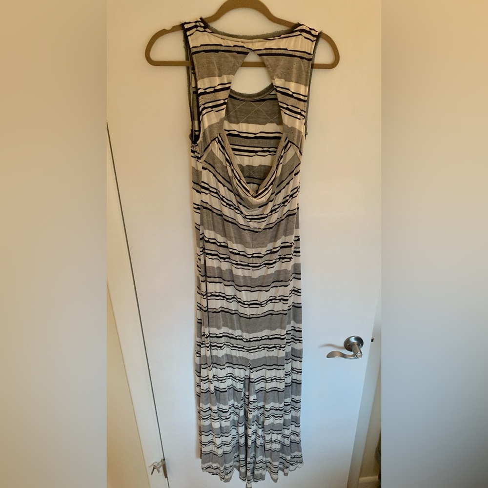 Black and White Striped Maxi Dress